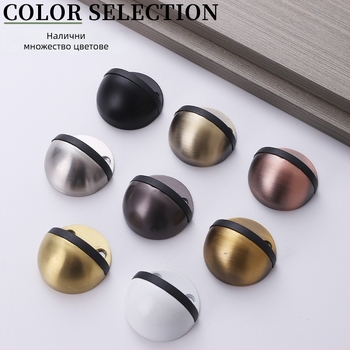 Неръждаема стомана, модел Turtle Top, подов монтаж, стопер за врата и буфер, повърхност полирана/електроплатирана