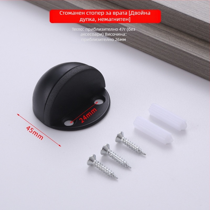 Неръждаема стомана, модел Turtle Top, подов монтаж, стопер за врата и буфер, повърхност полирана/електроплатирана