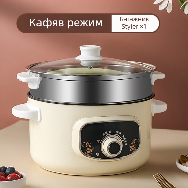 Електрическа мултифункционална тенджера за готвене, 1000–1200 W, обем 2–3 л, LCD дисплей, таймер, регулатор на температурата и защита срещу пресъхване