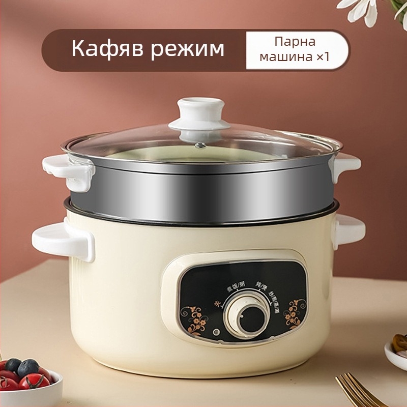 Електрическа мултифункционална тенджера за готвене, 1000–1200 W, обем 2–3 л, LCD дисплей, таймер, регулатор на температурата и защита срещу пресъхване