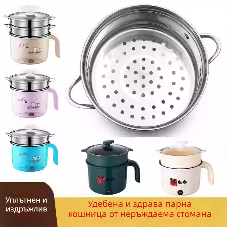 Електрическа готварска тенджера CW-1.8, неръждаем вътрешен съд, механично управление с бутони, двуслойна конструкция, капацитет 1.8 л, вградена функция за почистване