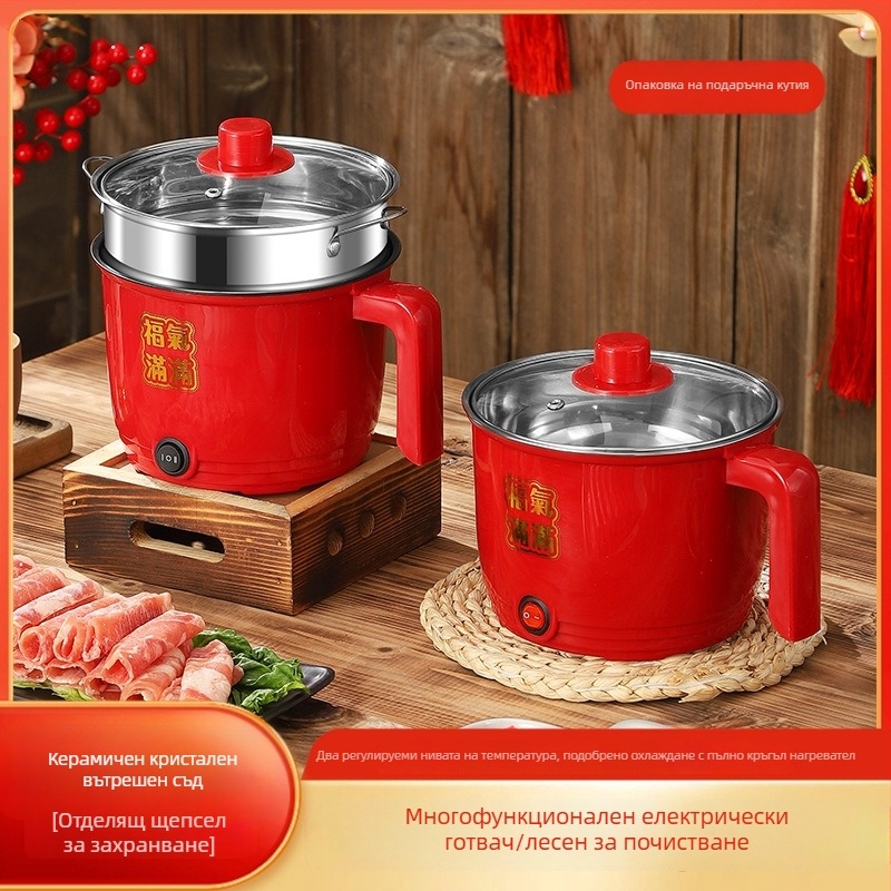 Електрическа готварска тенджера CW-1.8, неръждаем вътрешен съд, механично управление с бутони, двуслойна конструкция, капацитет 1.8 л, вградена функция за почистване