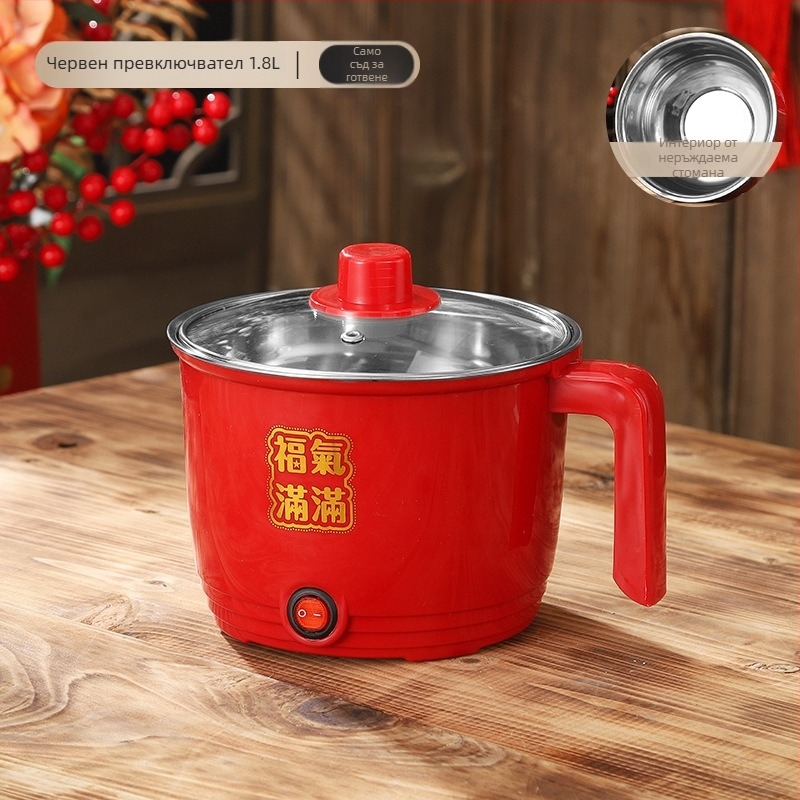 Електрическа готварска тенджера CW-1.8, неръждаем вътрешен съд, механично управление с бутони, двуслойна конструкция, капацитет 1.8 л, вградена функция за почистване