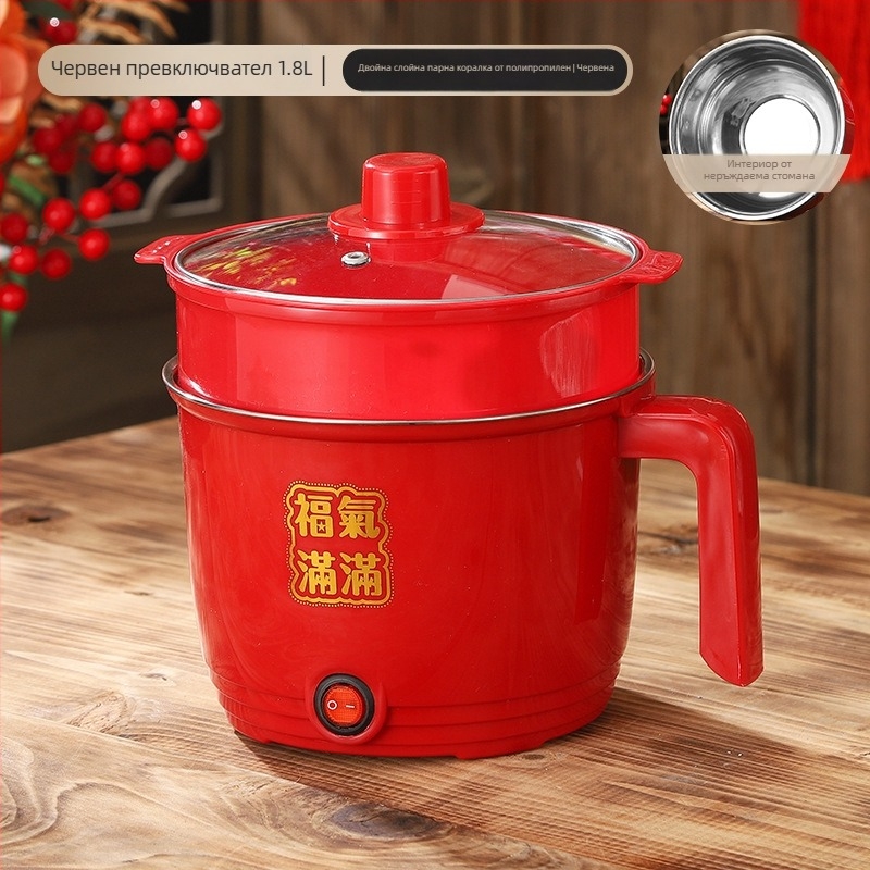 Електрическа готварска тенджера CW-1.8, неръждаем вътрешен съд, механично управление с бутони, двуслойна конструкция, капацитет 1.8 л, вградена функция за почистване