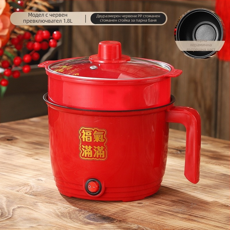 Електрическа готварска тенджера CW-1.8, неръждаем вътрешен съд, механично управление с бутони, двуслойна конструкция, капацитет 1.8 л, вградена функция за почистване