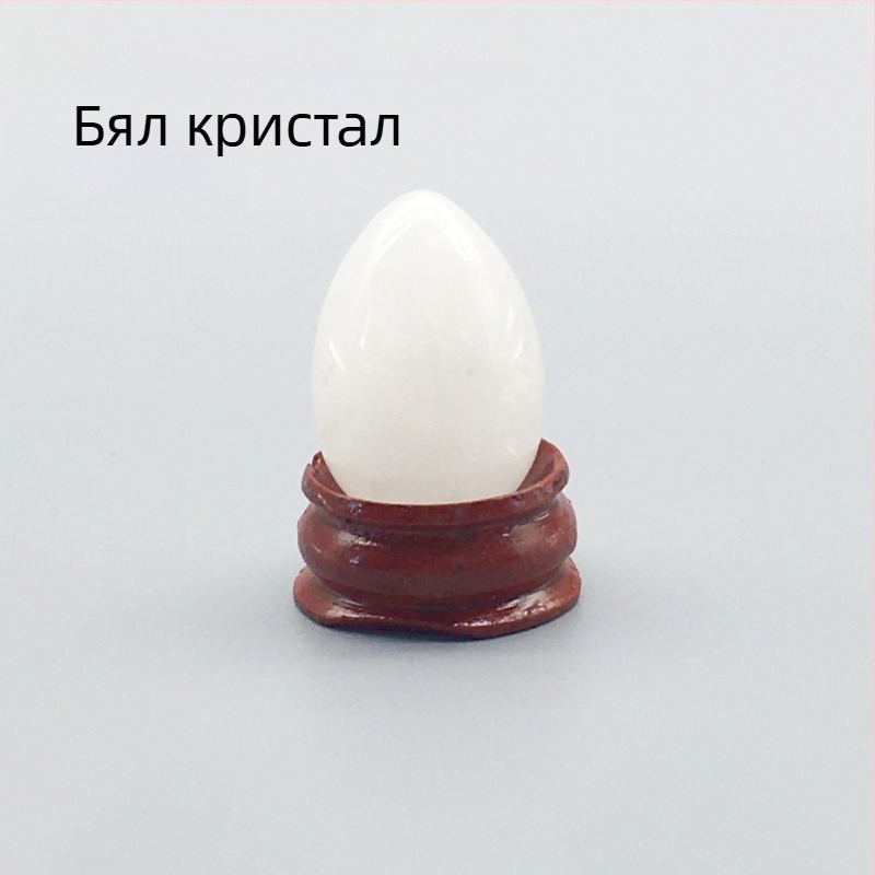 Природен кристален яйцевиден камък за дланта — полирано декоративно изделие, марка Ting Hong Jing Shi