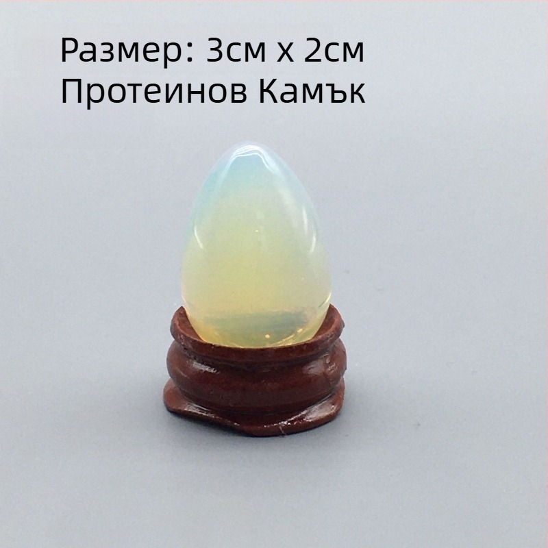 Природен кристален яйцевиден камък за дланта — полирано декоративно изделие, марка Ting Hong Jing Shi