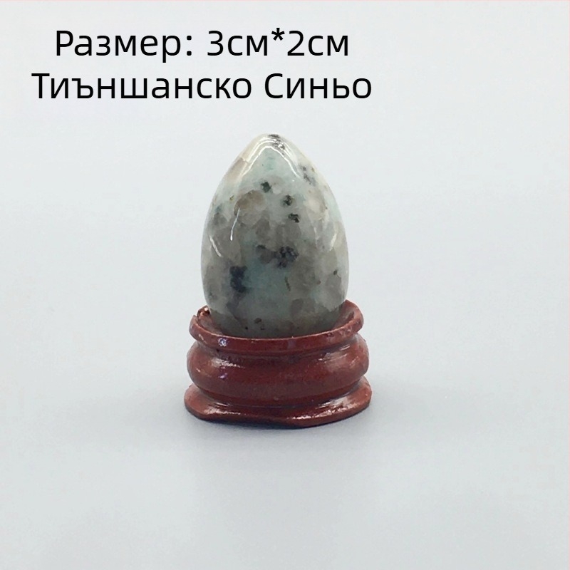 Природен кристален яйцевиден камък за дланта — полирано декоративно изделие, марка Ting Hong Jing Shi