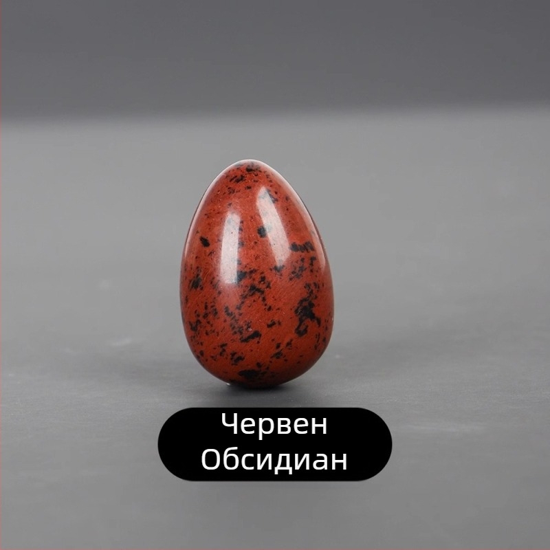 Природен кристален яйцевиден камък за дланта — полирано декоративно изделие, марка Ting Hong Jing Shi