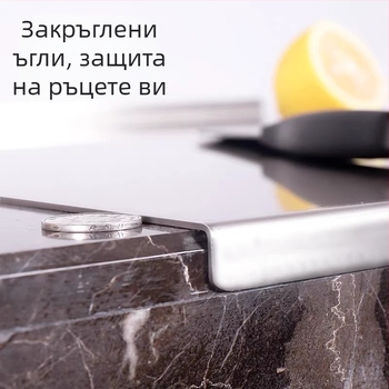 Неръждаема стоманена кухненска дъска за рязане и месене, антибактериална, двустранна, противохлъзгаща, защита от корозия