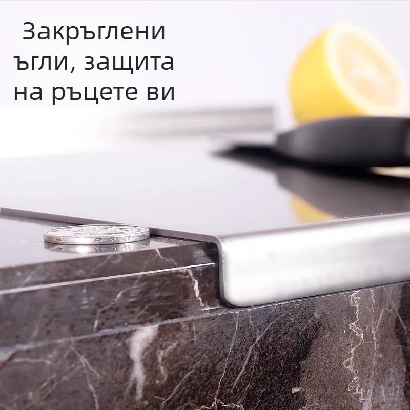 Неръждаема стоманена кухненска дъска за рязане и месене, антибактериална, двустранна, противохлъзгаща, защита от корозия
