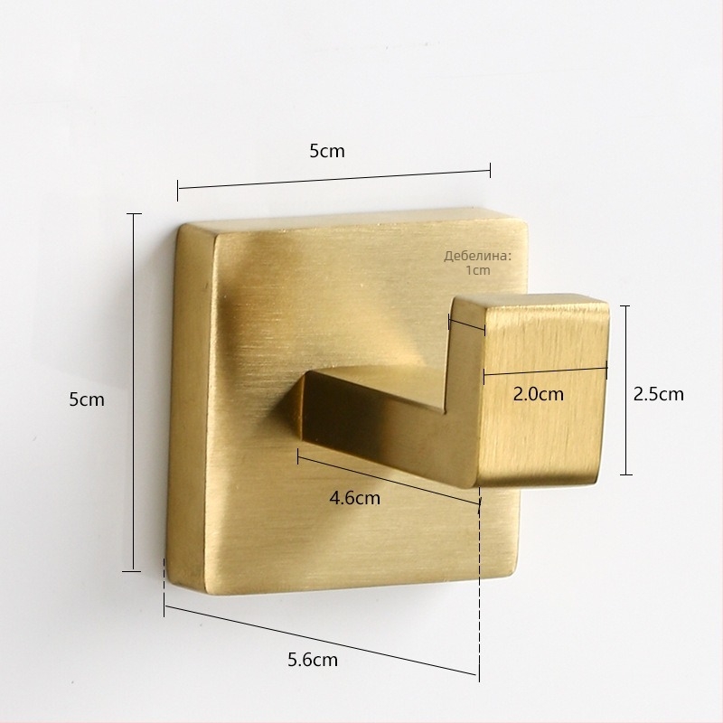 Закачалка за палто от неръждаема стомана, стенна за баня, 5 кг товар, шлифована повърхност, модерен минималистичен дизайн