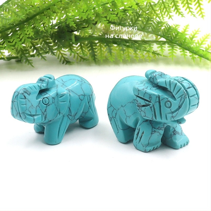 Орнамент слон от обсидиан, гравиран и полиран, с възможност за персонализация, животинска форма