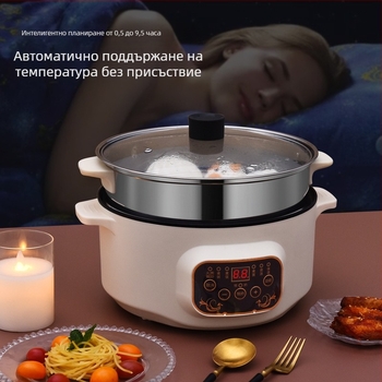 Мултифункционална електрическа готварска тенджера — капацитет 2.1–4 л, за 2–3 души, неръждаема стомана 201, 1–2 слоя, модел 701