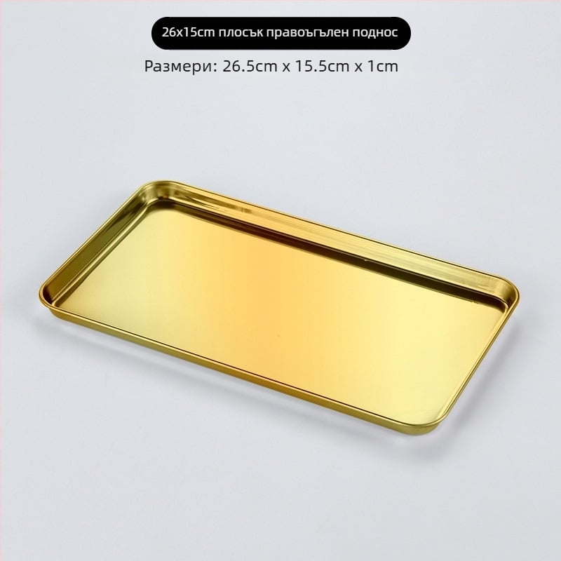 Тарелка от неръждаема стомана в корейски стил, квадратна, подходяща за микровълнова, модерен минималистичен дизайн, премиум качество