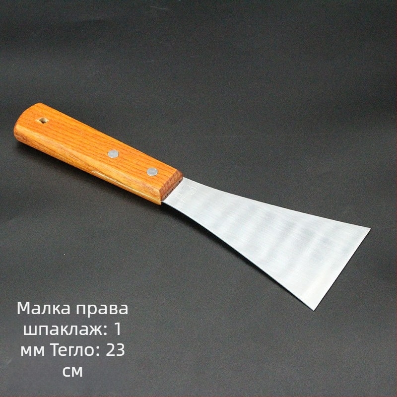 Комплект шпатули за teppanyaki със дървени дръжки, шпатули от неръждаема стомана – висока топлоустойчивост, антиизгаряне, прибори за грил