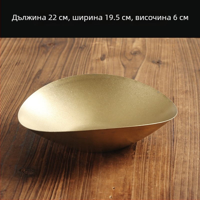 Плитък съд за закуски и десерти, ретро стил, матирана повърхност, 304 неръждаема стомана, подходящ за микровълнова.