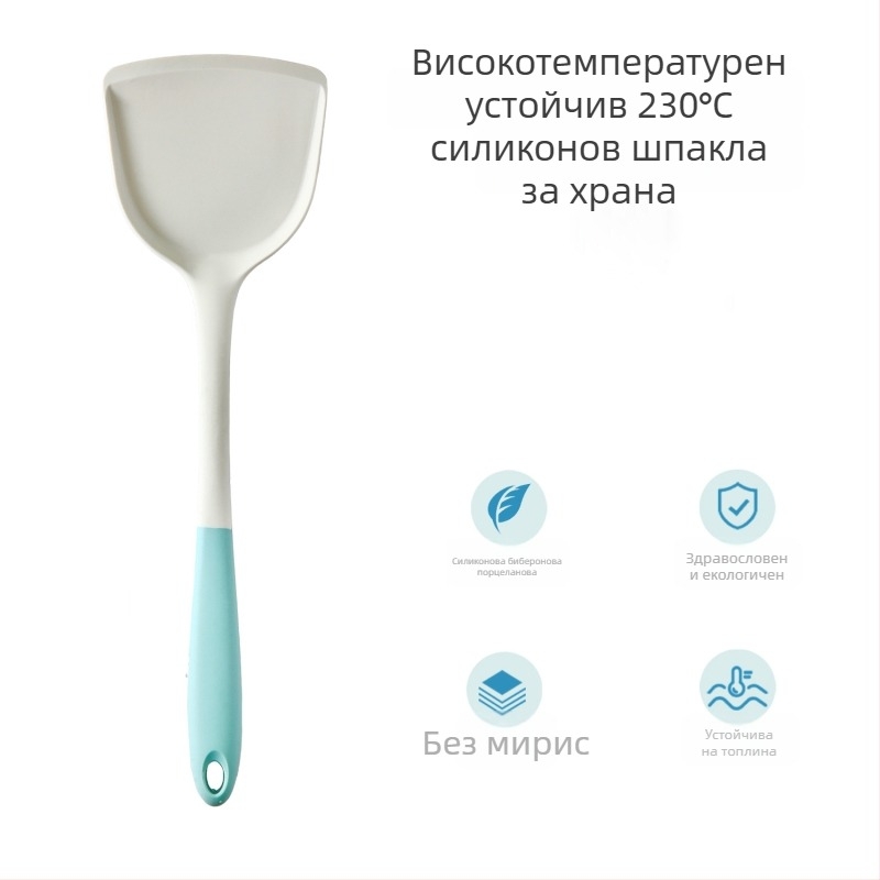 Xukang силиконови шпатули, комплект 4 броя, с клип за храна и супена лъжица, незалепващи, устойчиви на хлъзгане, термоустойчиви