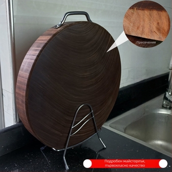 Кръгла дървена дъска за рязане, двустранна, антихлъзгаща, против мухъл, антисептична (произход: порт Гуангси, Наннинг)