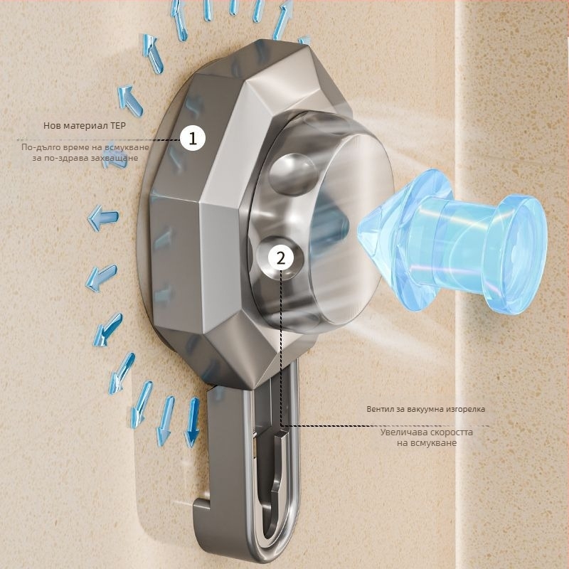 Стенен сапунник със силно вакуумно закрепване; пластмасов; марка Easy to recognize hardware; подходящ за баня