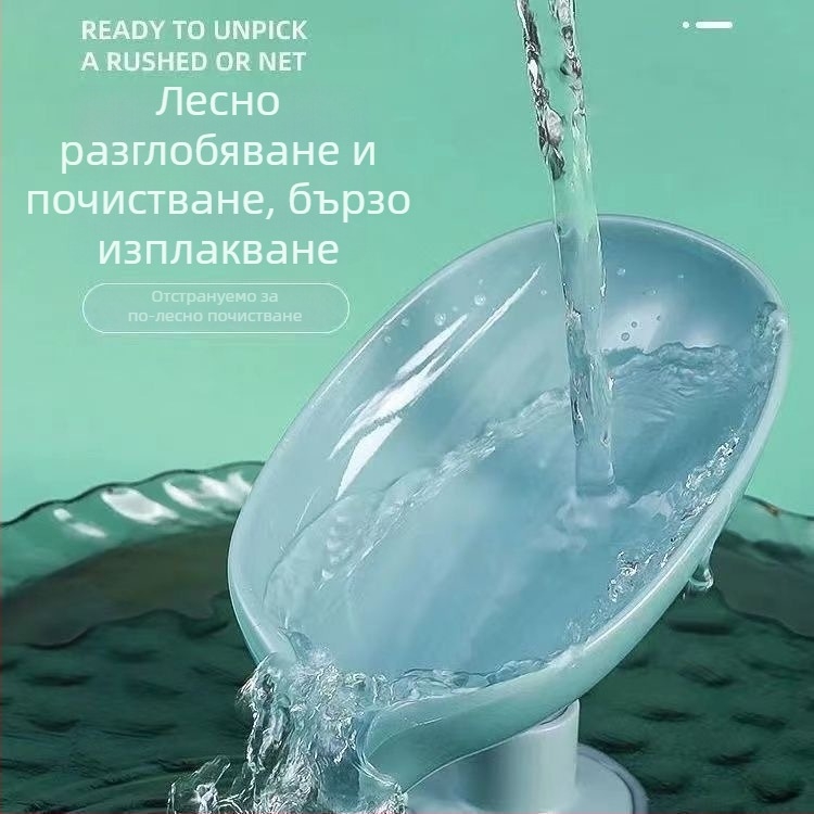 Пластмасов стенен държач за сапун с вакуумна чашка и отцеждаща тава