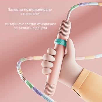 With zhen PVC бамбуково въже за скачане с мъниста, дължина 2,8 м, подходящо за бягане и фитнес