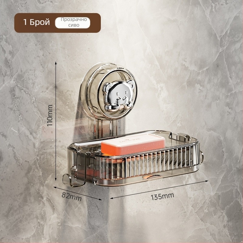 Сапунник за стена с присоска, без пробиване, пластмасов, 200 бр. в кутия