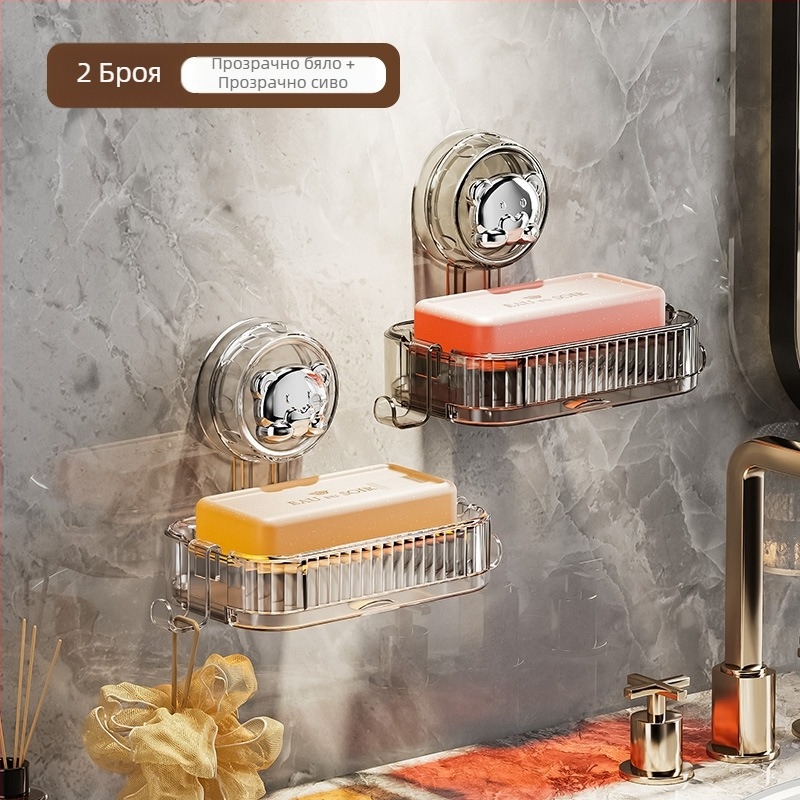 Сапунник за стена с присоска, без пробиване, пластмасов, 200 бр. в кутия