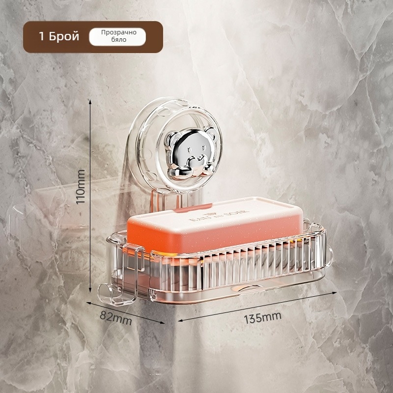 Сапунник за стена с присоска, без пробиване, пластмасов, 200 бр. в кутия