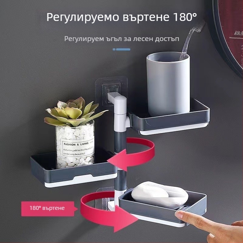 Стенно монтиращ сапунник с вакуумна чашка, въртящ се, 3-слоен или 1-слоен, пластмасов, опаковка 120 бр.