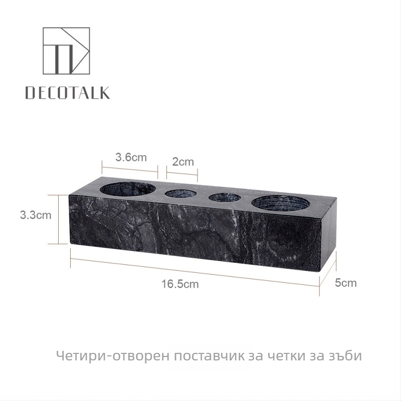Държач за четки за зъби от мрамор, без пробиване, Nordic стил, DecoTalk