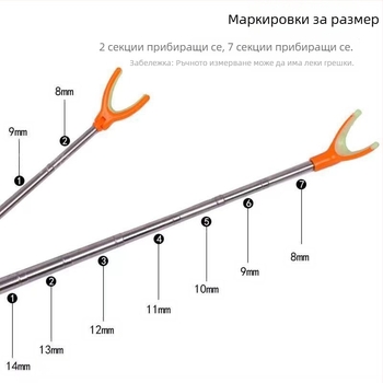 Неръждаема стоманена телескопична стойка за риболовни пръчки, двупосочна, с наземно монтиране и задно окачване