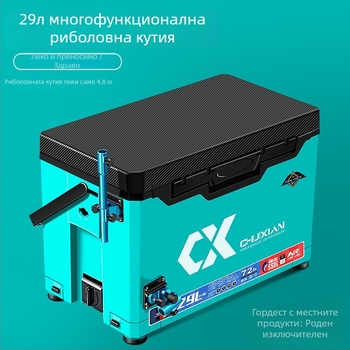 Риболовна кутия с колела – преносима, много лека, многофункционална пълна комплектация, пластмасова конструкция, капацитет под 9 л