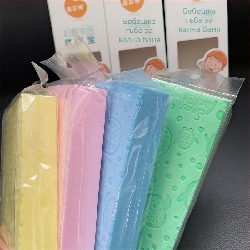 Бебешка душ-четка с гъба за деца, удължена форма; материал: спонж; подходяща за деца; кутия съдържа 210 бр