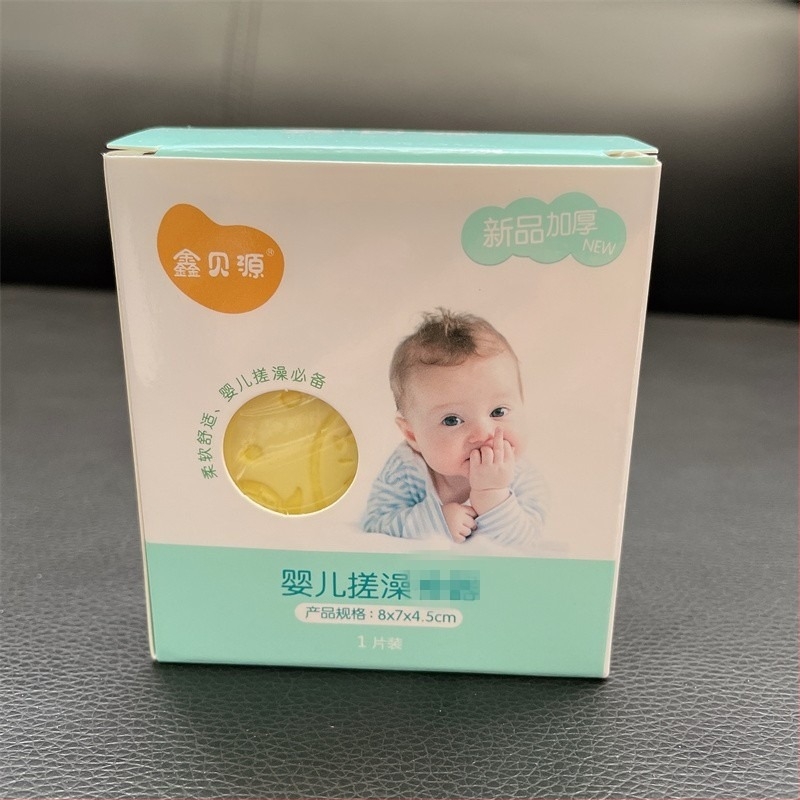 Бебешка душ-четка с гъба за деца, удължена форма; материал: спонж; подходяща за деца; кутия съдържа 210 бр