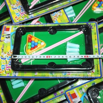 Настолна игра билярд за деца с 15 топки — мини билярдна маса, пластмаса, произход Шандонг, за възраст 7–14 г