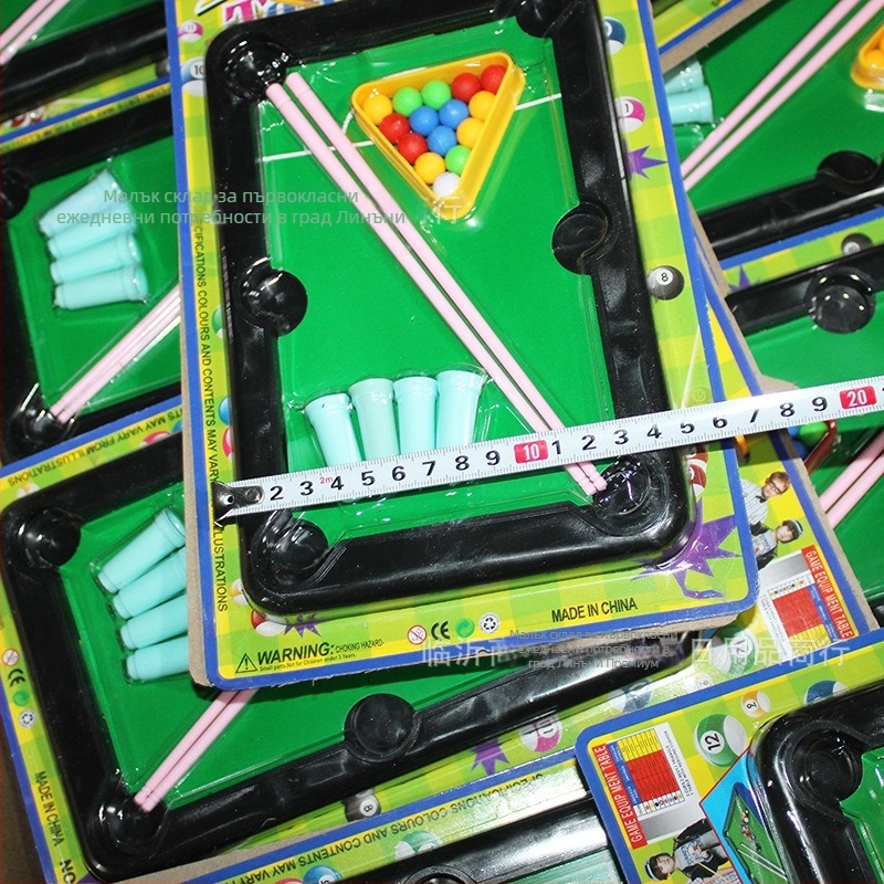 Настолна игра билярд за деца с 15 топки — мини билярдна маса, пластмаса, произход Шандонг, за възраст 7–14 г