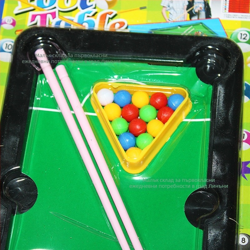 Настолна игра билярд за деца с 15 топки — мини билярдна маса, пластмаса, произход Шандонг, за възраст 7–14 г