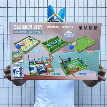 Пет в едно: Игра за футбол на маса за деца — ABS конструкция, настолна игра за деца, подобрява координацията ръка-око и родителско-детска комуникация