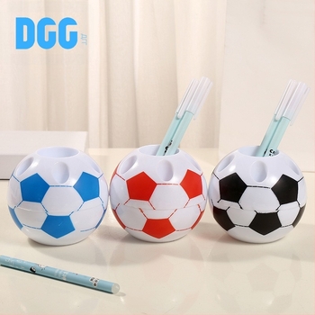 Кръгъл пластмасов държач за химикалки във форма на футболна топка, настолен органайзер за бюро с възможност за печат на лого