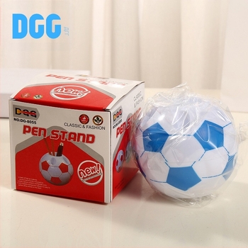 Кръгъл пластмасов държач за химикалки във форма на футболна топка, настолен органайзер за бюро с възможност за печат на лого