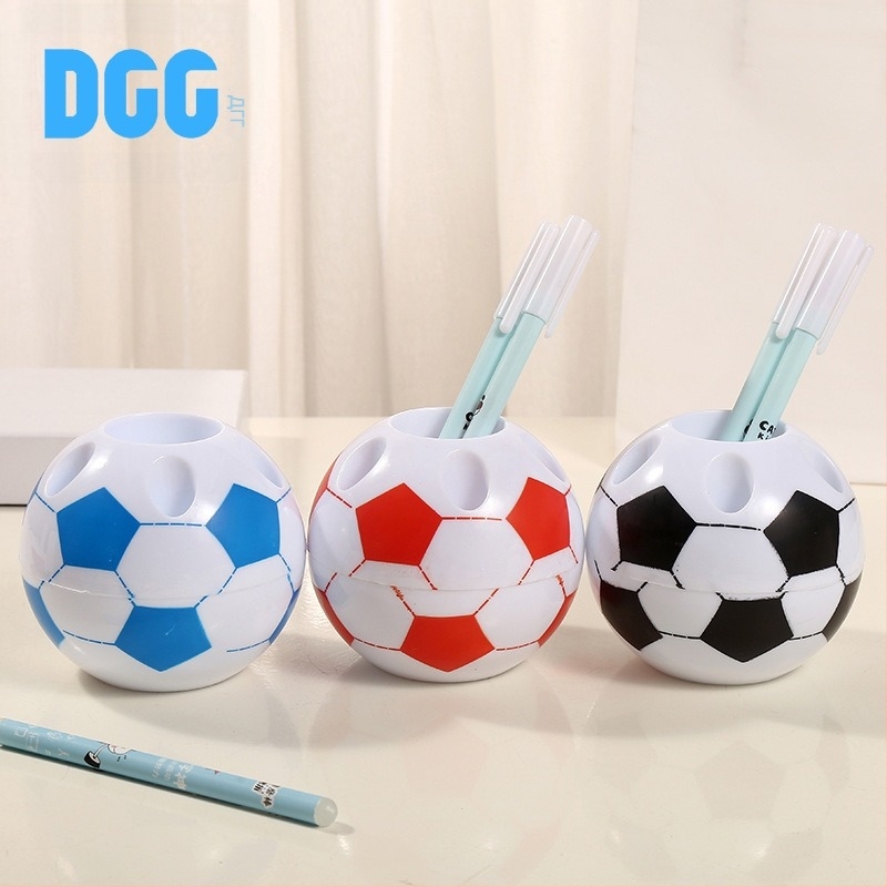 Кръгъл пластмасов държач за химикалки във форма на футболна топка, настолен органайзер за бюро с възможност за печат на лого