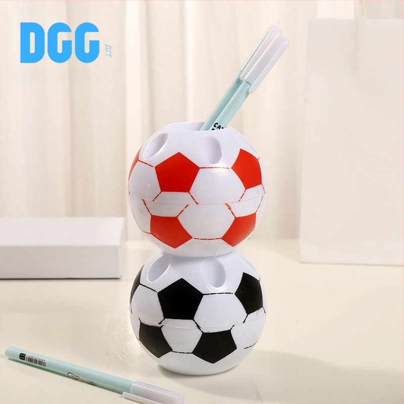 Кръгъл пластмасов държач за химикалки във форма на футболна топка, настолен органайзер за бюро с възможност за печат на лого