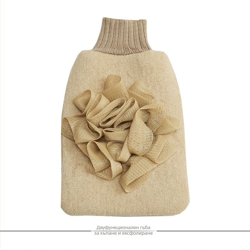 Двустранна ръкавица за ексфолиация за баня – силен двустранен скраб за гръб, домашна употреба, безболезнено почистване на кожата