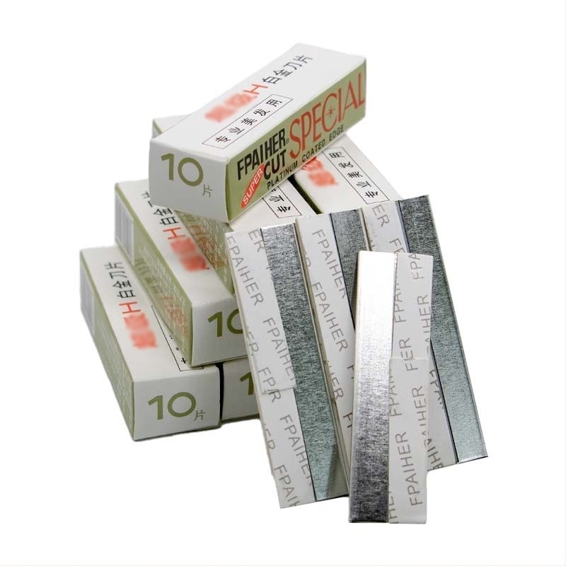 100 броя неръждаеми ножчета за вежди със едностранно вълнообразно острие за гримьори