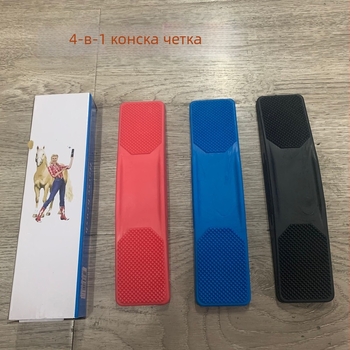 Шест в едно конска и кучешка четка за грижа за коне и кучета – къпане, масаж и обез毛яване; инжекционно формована, произход: Уензоу