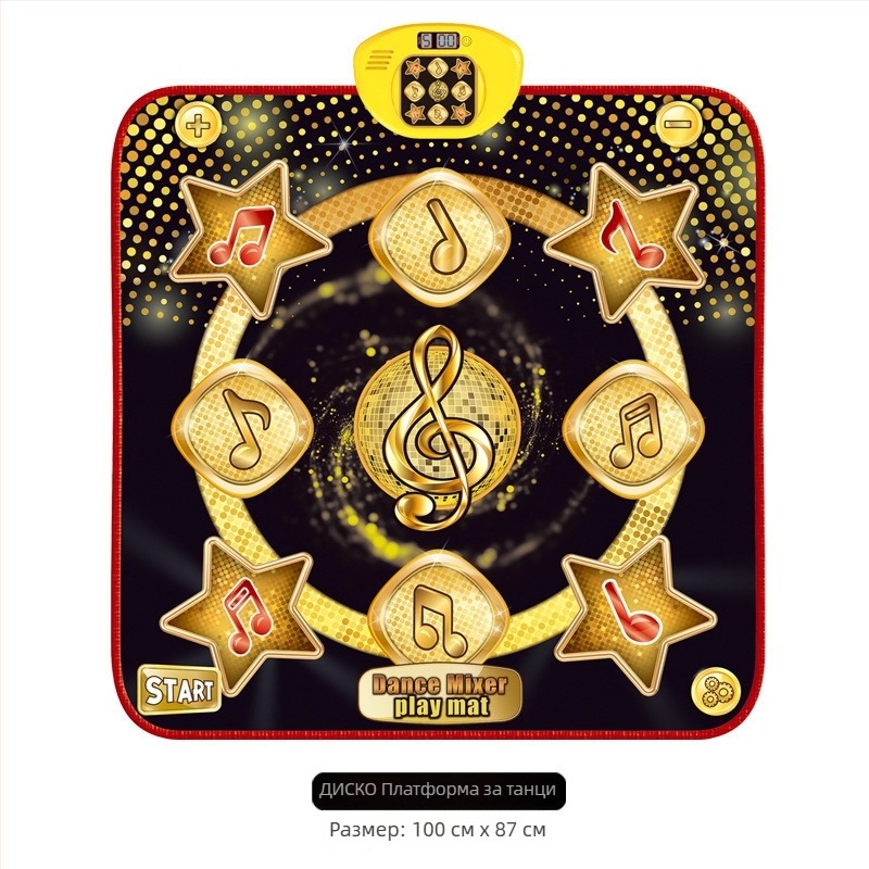 Интерактивна детска пиано-танцова подложка с педал за крак - образователна играчка, лека тъкан, 5 см дебелина, за деца 4-6 години