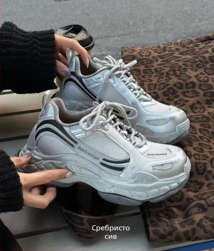 Дамски обувки dad shoes с мека кожена горна част и плат, 3–5 см височина на тока, предно връзване, подплата от изкуствен плюш