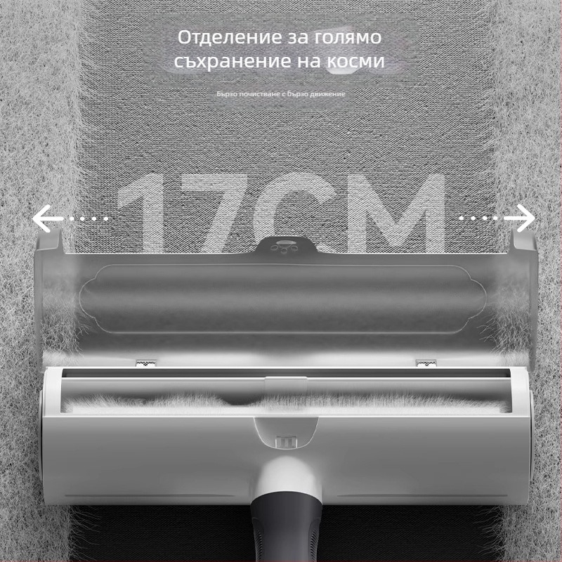 Уред за премахване на котешка и кучешка косми, с електростатично привличане, ABS пластмаса и полиестерна тъкан