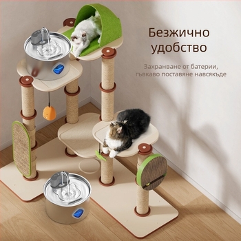 Умен диспенсър за вода за кучета и котки – тих инфрачервен сензор, неръждаема стомана, 3,2 л, разглобяем, управление чрез приложение